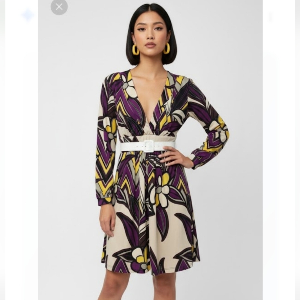 Catch My I Dress Purple Floral Retro Y2K Mod XL - Picture 12 of 12